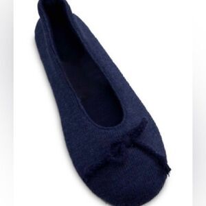 Charter Club Womens Size Large 11/12 Ballerina Slippers Round Toe Blue Alder